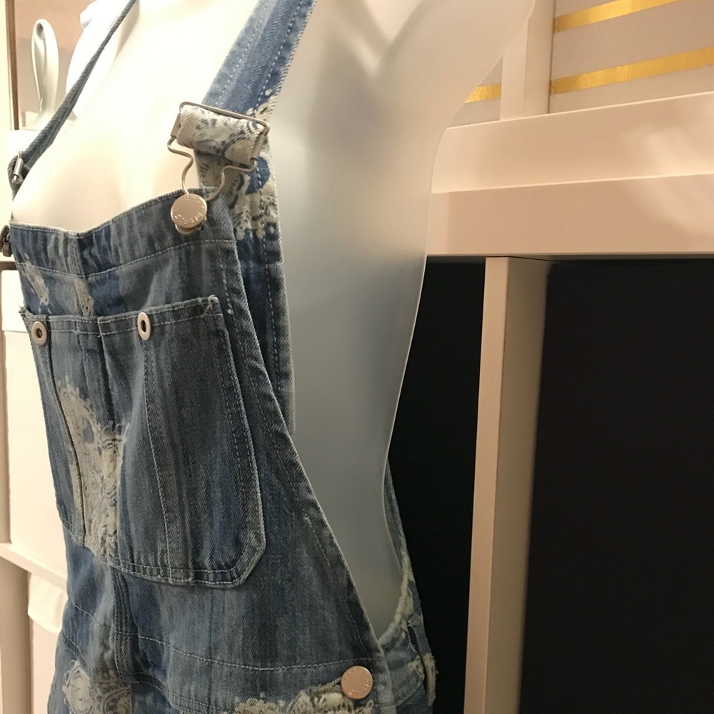 Free people we the free paisley denim overalls - Picture 3 of 9